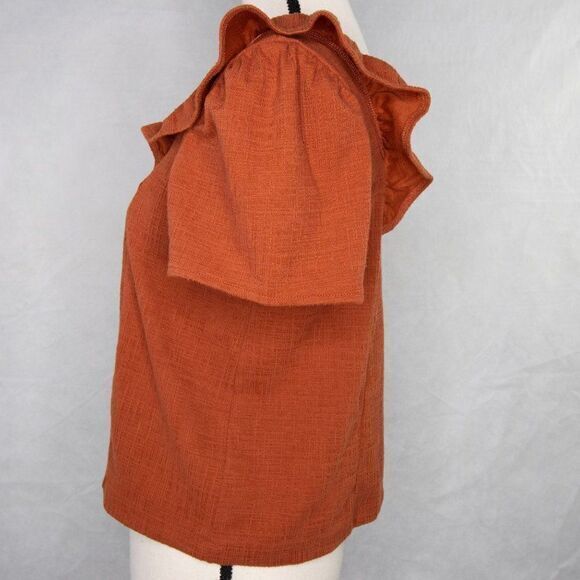 Madewell Crosshatch Ruffled Top - Picture 7 of 16